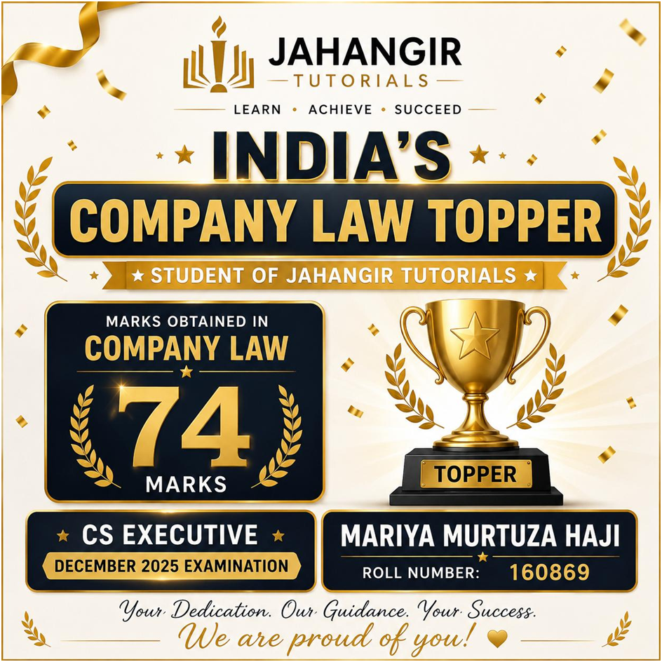 CS Executive Company Law Topper 2025